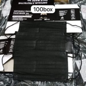 MASKER FACEMASK 3PLY HITAM PER 10BOX