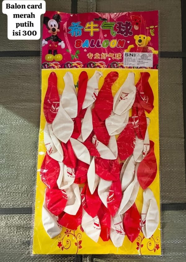 BALON CARD MERAH PUTIH PER12CARD