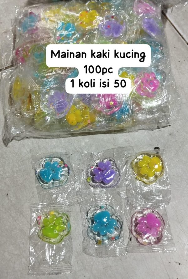(1PACK) MAINAN CURAH KAKI KUCING BENING PER 100PCS