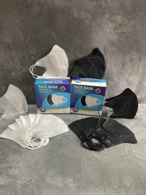 MASKER DUCKBILL HITAM PUTIH PER 12BOX