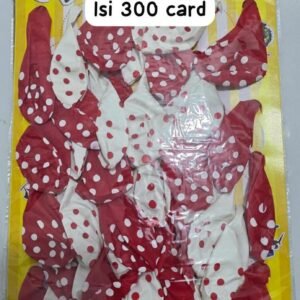 BALON FULLKADOT MERAH-PUTIH PER 12 CARD