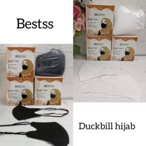 MASKER DUCKBILL HIJAB BESTSS HITAM PER10BOX